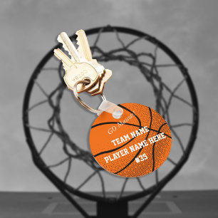 Customisable Basketball Team Key Ring