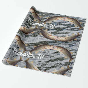 Customisable Bass Kissing Fish Wrapping Paper