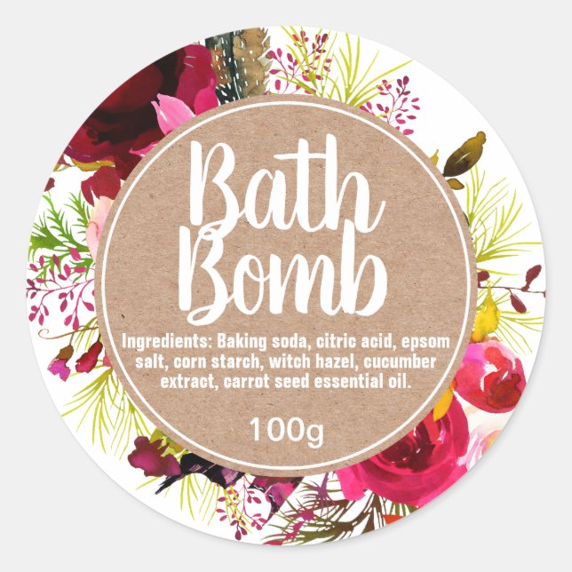 Customisable Bath Bomb Label (Front)