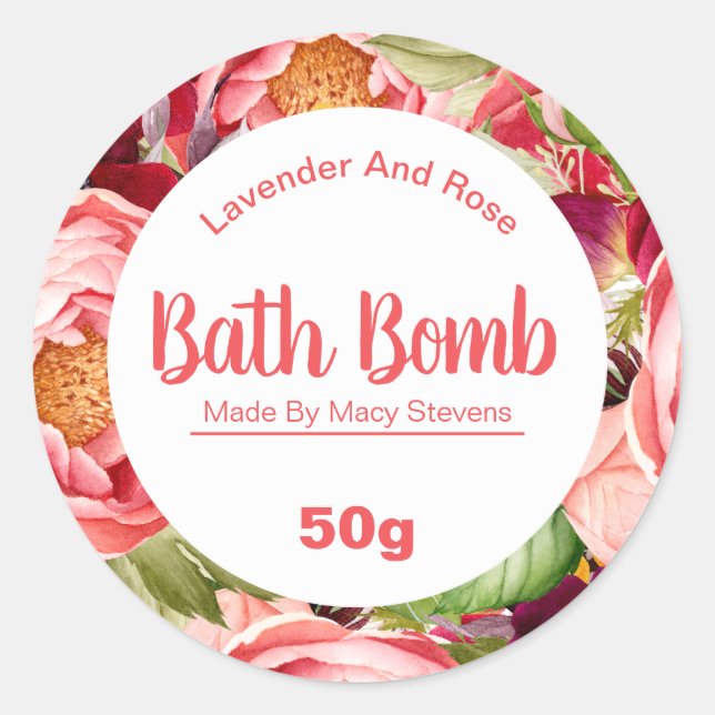 Customisable Bath Bomb Label (Front)