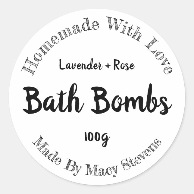 Customisable Bath Bomb Label (Front)