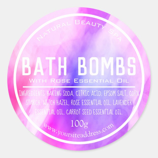 Customisable Bath Bomb Label (Front)