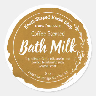 Customisable Bath Milk Label Handmade Business