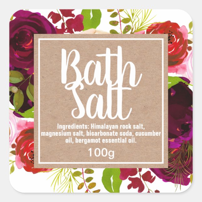 Customisable Bath Salt Label (Front)