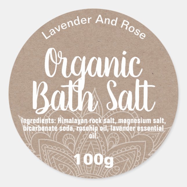Customisable Bath Salt Label (Front)