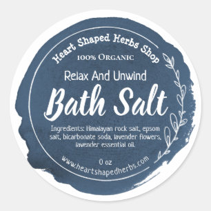 Customisable Bath Salt Label Handmade Business