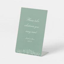 Customisable Bathroom Sign in Sage Florals