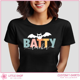 Customisable Batty Teacher Halloween T-Shirt