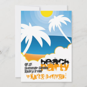 Customisable beach party invitation