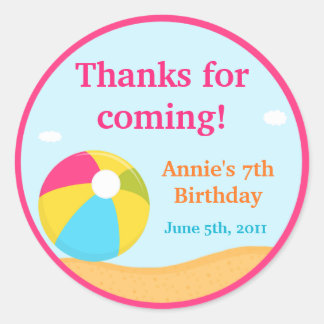 Customisable Beach Party Sticker