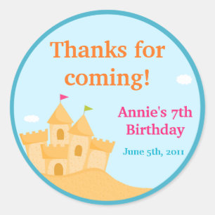 Customisable Beach Party Sticker