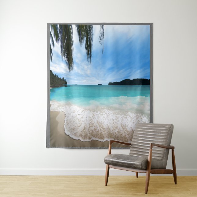 Customisable Beach Scene Background Backdrop Tapestry (In Situ)
