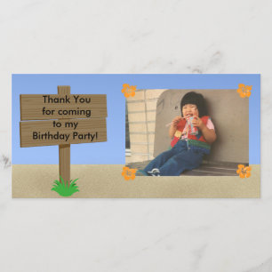 Customisable Beach Sign Photo Card