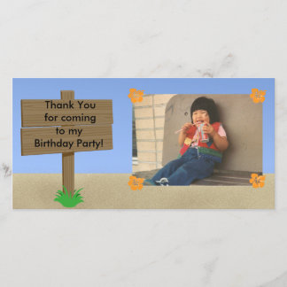 Customisable Beach Sign Photo Card