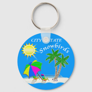 Customisable Beach Themed Keychains for Snowbirds