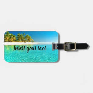 Customisable beach view luggage tag