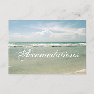 Customisable Beach Wedding Accomodations Card