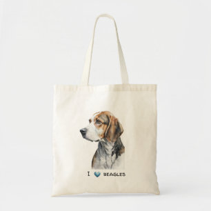 Customisable beagle canvas tote bag