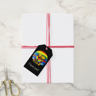 Customisable Bears Love Couple LGBT Rainbow Flag Gift Tags