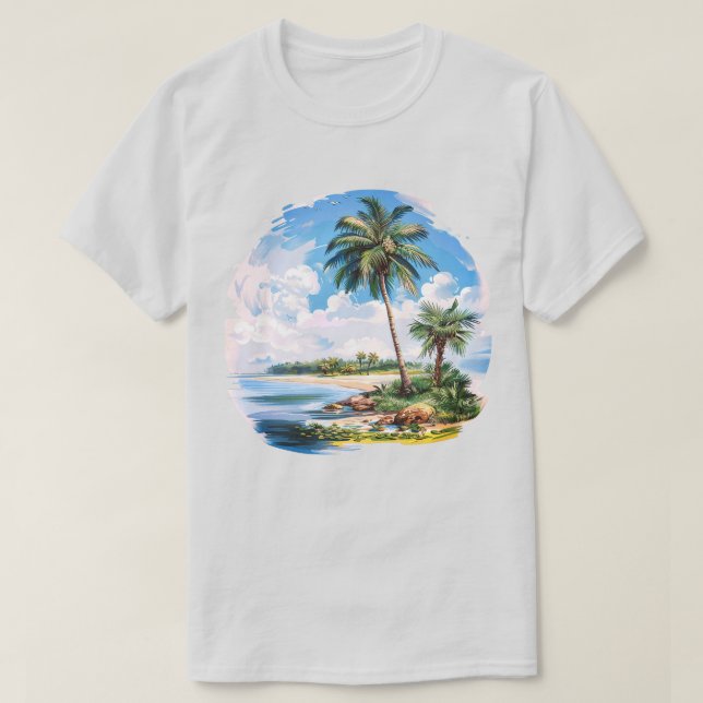 Customisable beautiful tropical scenery T-Shirt (Design Front)