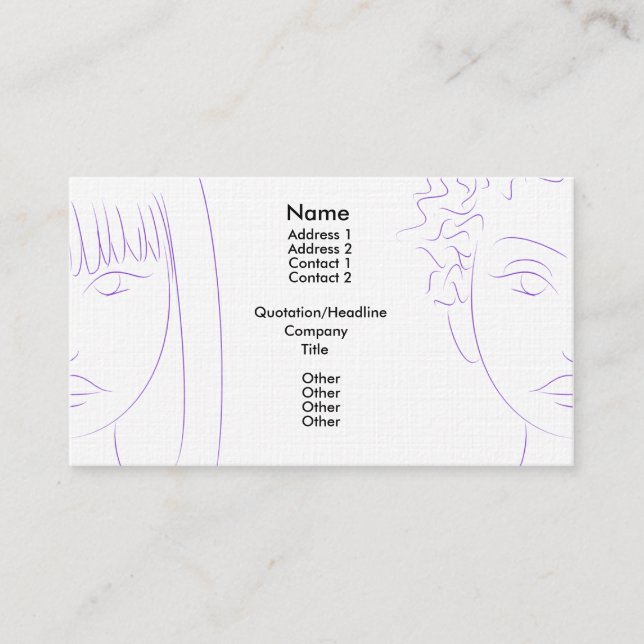 Customisable Beauty Business Card - Violetcomb (Front)