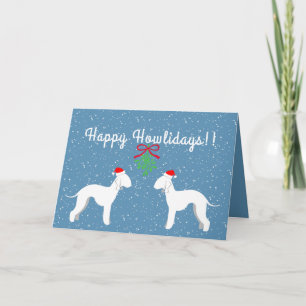 Customisable Bedlington Terrier Holiday Card