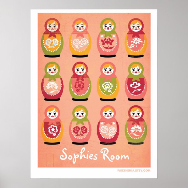 Customisable bedroom poster of russian matryoshka (Front)