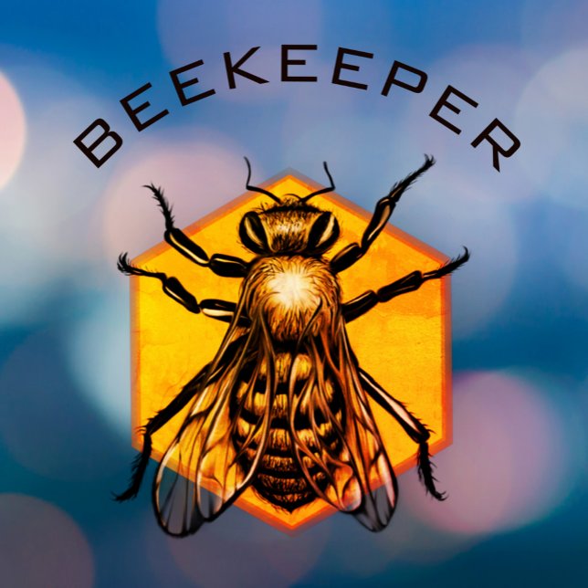 Customisable Beekeeping Logo Honey Bee Yellow Grey Window Cling (Creator Uploaded)