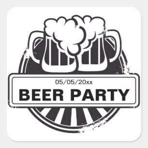 Customisable Beer logo Square Sticker