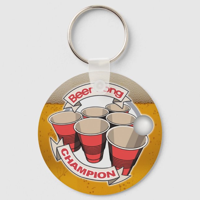 Customisable Beer Pong Champion Key Ring (Front)
