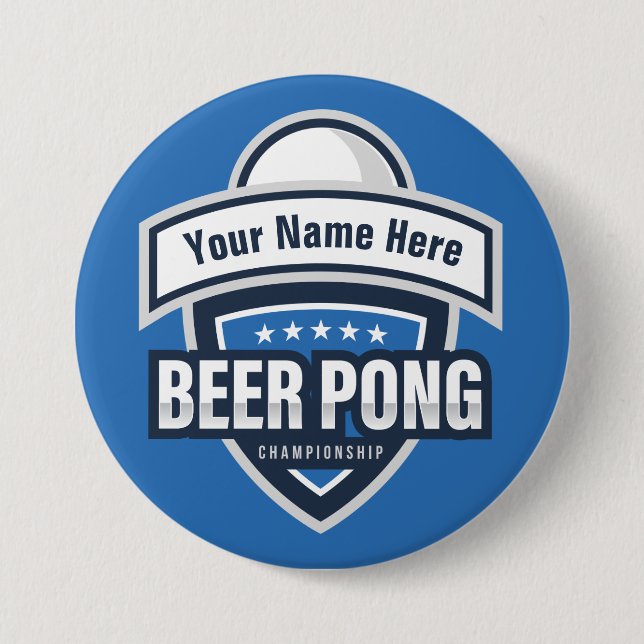 Customisable Beer Pong Championship Logo 7.5 Cm Round Badge (Front)