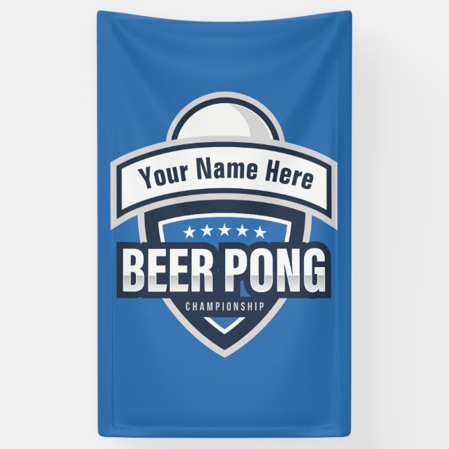 Customisable Beer Pong Championship Logo Banner (Vertical)