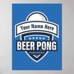 Customisable Beer Pong Championship Logo Poster