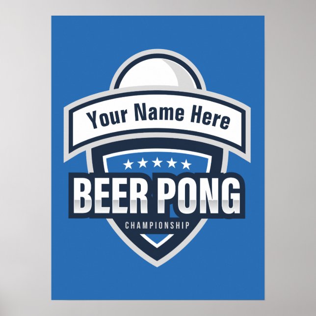 Customisable Beer Pong Championship Logo Poster (Front)