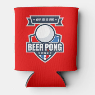 Customisable Beer Pong Tournament Logo Can Cooler