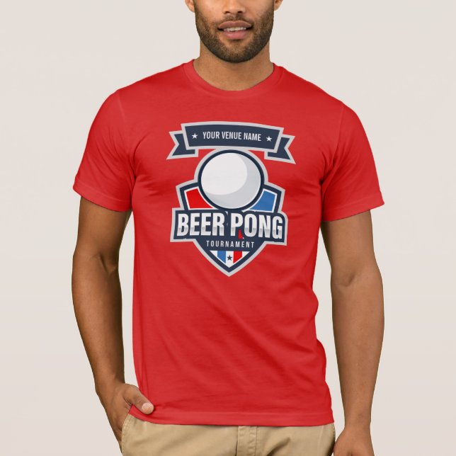 Customisable Beer Pong Tournament Logo T-Shirt (Front)