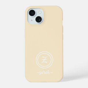 Customisable Beige Monogram & Name Phone Case