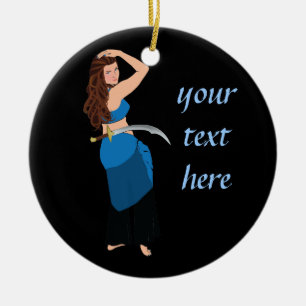 Customisable belly dancer ceramic tree decoration