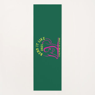 Customisable "Bend It Like 2025" Yoga Cat Yoga Mat