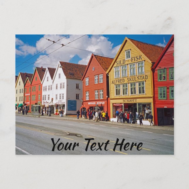 Customisable Bergen, Norway Postcard (Front)