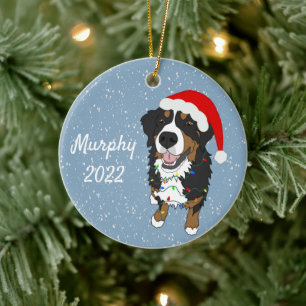 Customisable Bernese Mountain Dog  Ceramic Tree Decoration