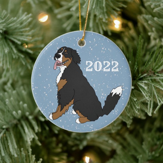 Customisable Bernese Mountain Dog   Ceramic Tree Decoration (Tree)