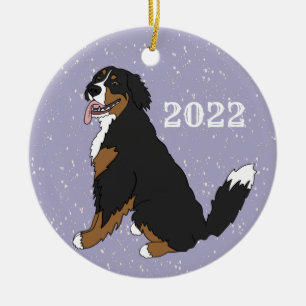 Customisable Bernese Mountain Dog Ceramic Tree Decoration