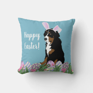 Customisable Bernese Mountain Dog Easter Cushion