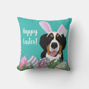 Customisable Bernese Mountain Dog Easter Cushion