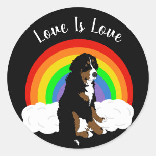 Customisable Bernese Mountain Dog Gay Pride Classic Round Sticker