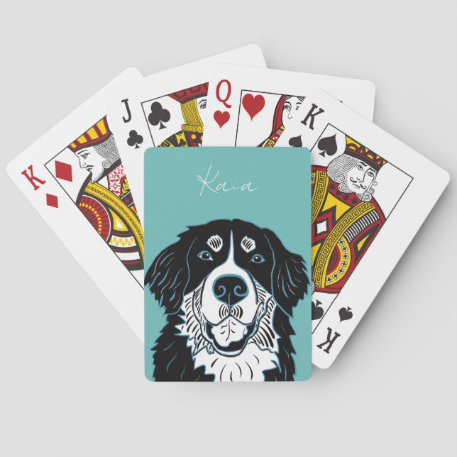 Customisable Bernese Mountain Dog   Playing Cards (Back)
