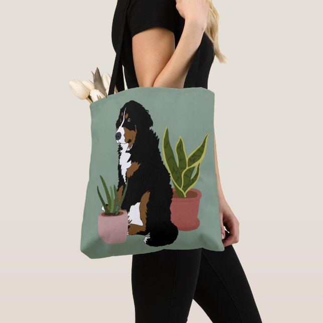 Customisable Bernese Mountain Dog  Tote Bag (Close Up)