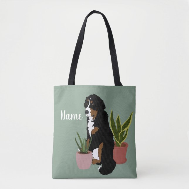 Customisable Bernese Mountain Dog Tote Bag (Front)