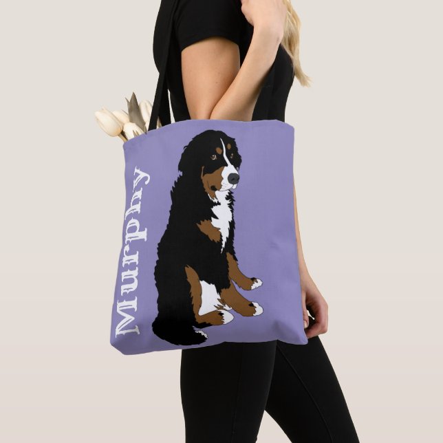 Customisable Bernese Mountain Dog Tote Bag (Close Up)